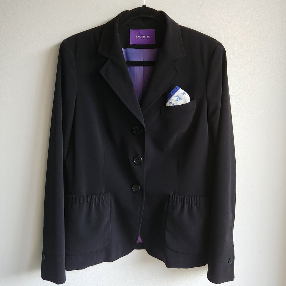 🇫🇷 Manoukian Lightweight Black Blazer - EUC